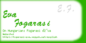 eva fogarasi business card